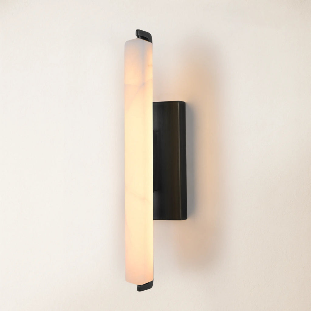 Elegant Alabaster Single Wall Sconce - 19 inches High