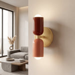 2-Light LED Cylinder Wall Sconce in Modern Minimalist Design