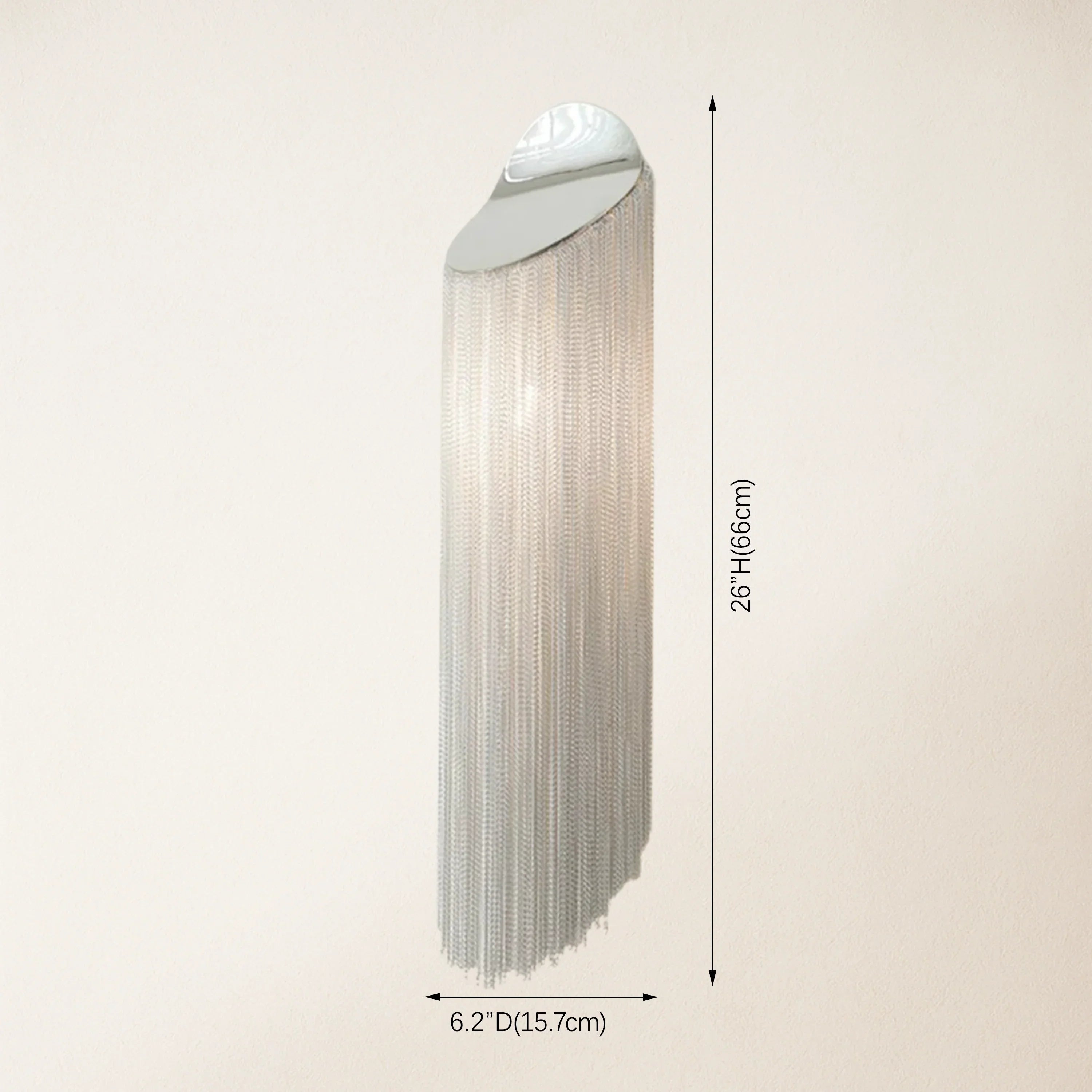 26-Inch Decorative Chain Tassel Wall Sconce