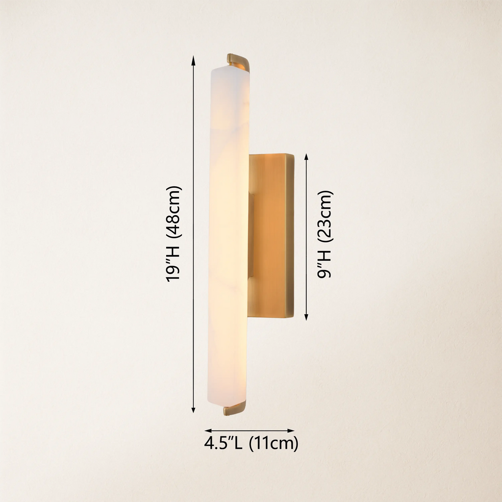 Elegant Alabaster Single Wall Sconce - 19 inches High