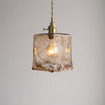 Amber Marble Glass Pendant Light Fixture - Vintage Style, 12-inch