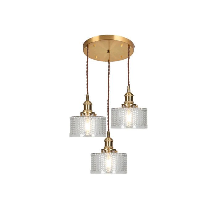 Antique-Style Glass Pendant Light Fixture - 17.5 cm Diameter
