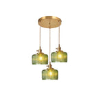 Antique-Style Glass Pendant Light Fixture - 17.5 cm Diameter