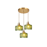 Antique-Style Glass Pendant Light Fixture - 17.5 cm Diameter