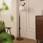 Arc Floor Lamp with Pleated Shade
