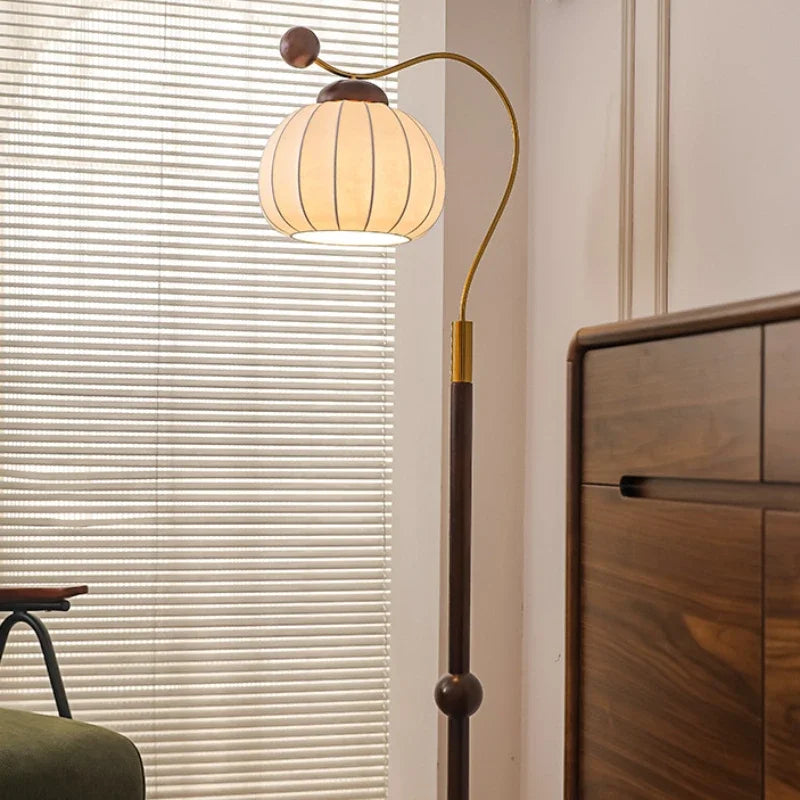 Arc Floor Lamp with Pleated Shade