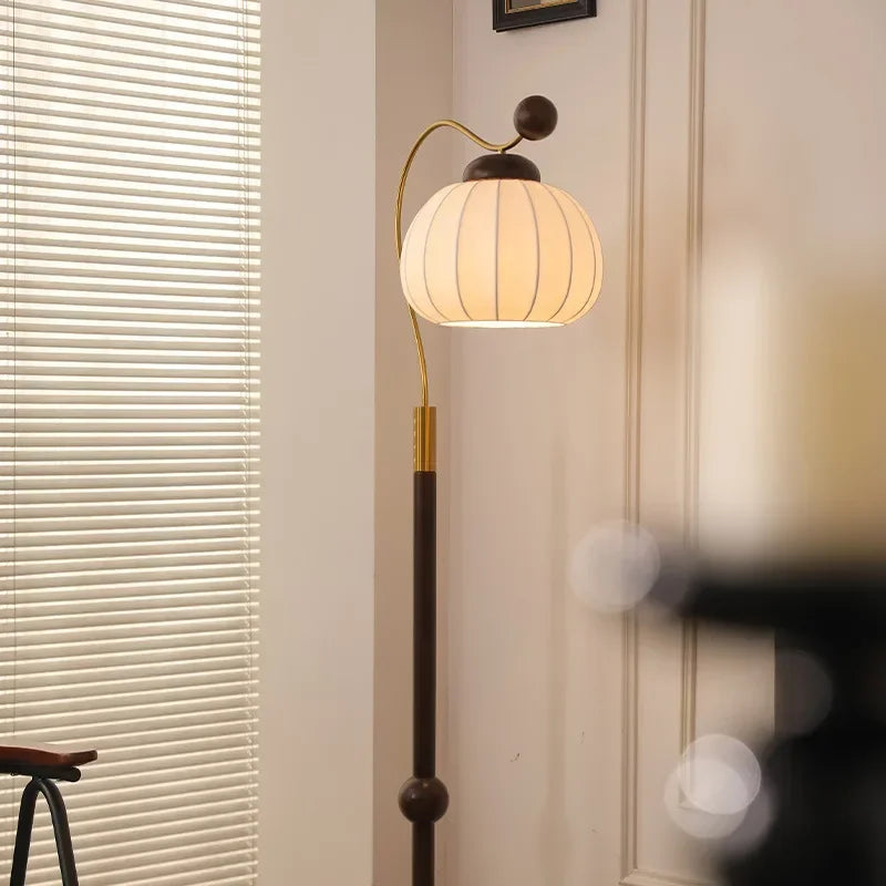 Arc Floor Lamp with Pleated Shade