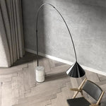 Arched Floor Lamp with Stone Plinth Base