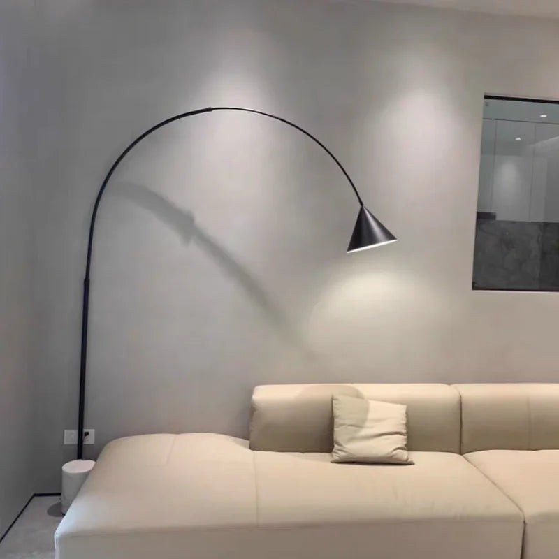 Arched Floor Lamp with Stone Plinth Base