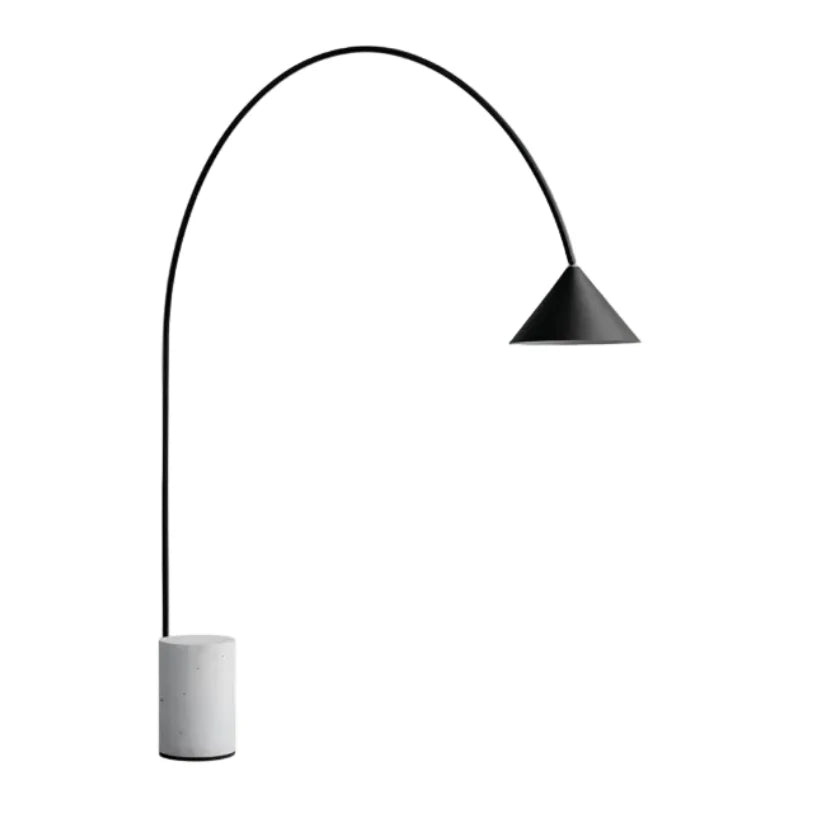 Arched Floor Lamp with Stone Plinth Base