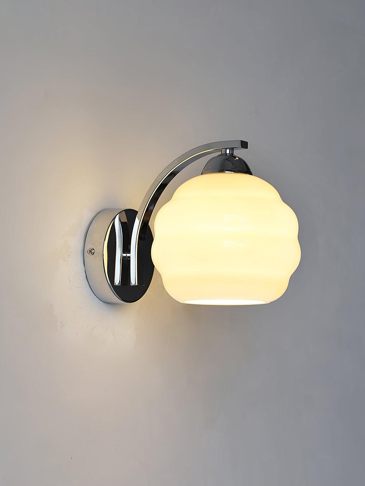 Art Deco Glass Wall Sconce, 6-Inch E26 Vintage Wall Light