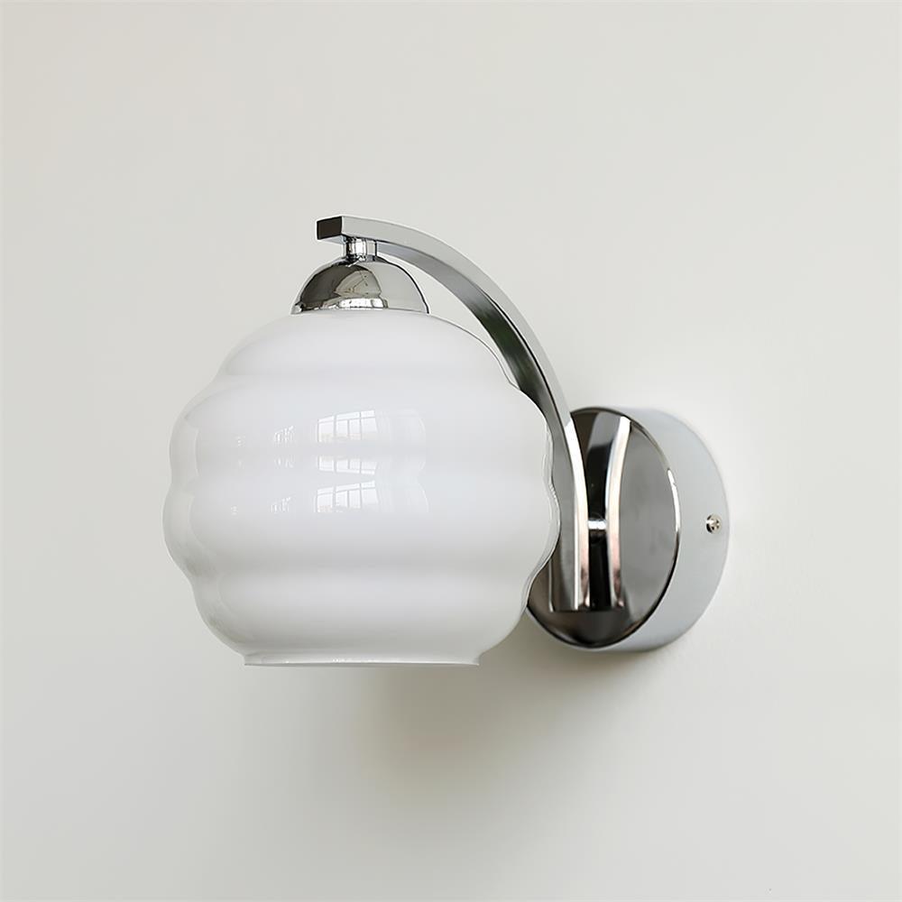 Art Deco Glass Wall Sconce, 6-Inch E26 Vintage Wall Light