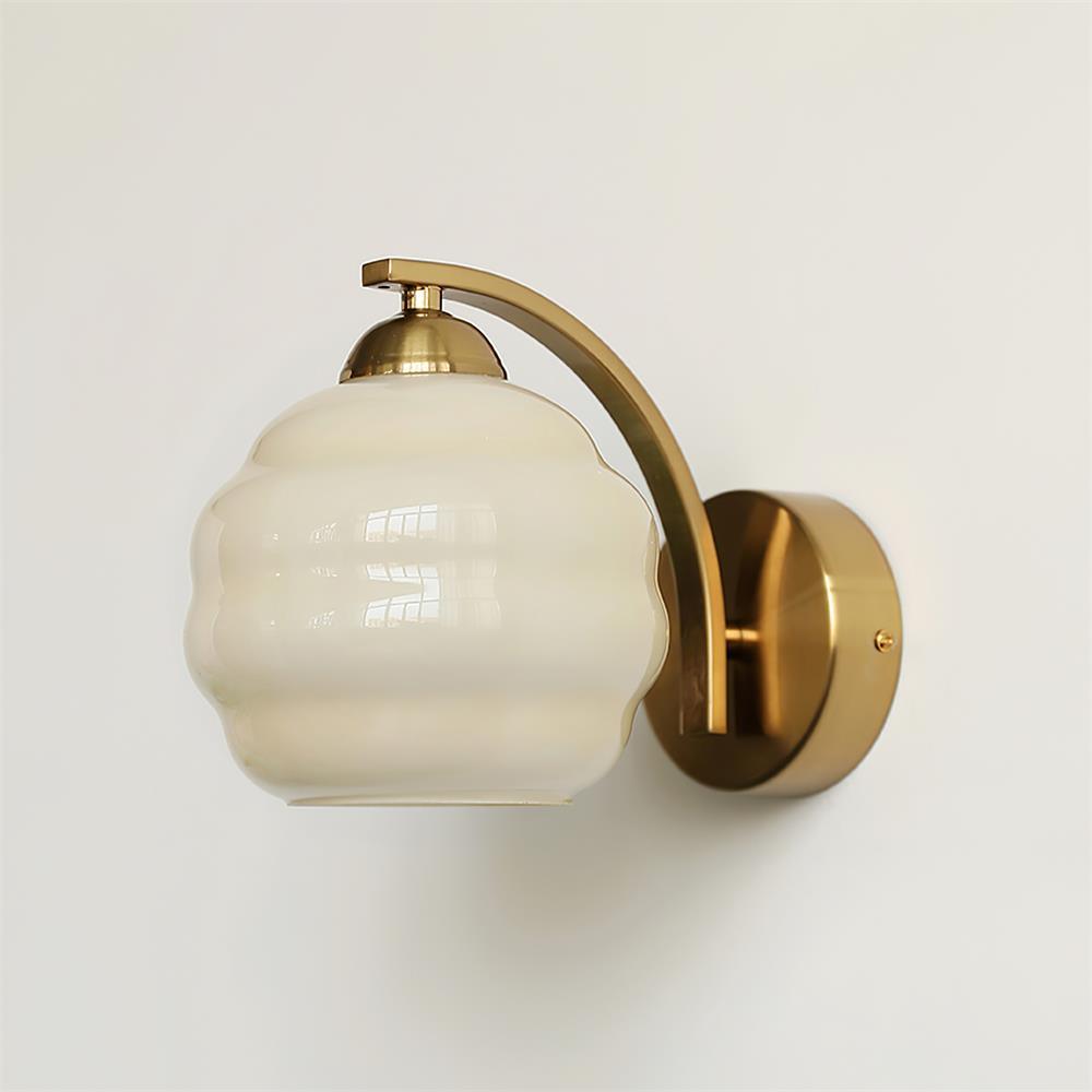 Art Deco Glass Wall Sconce, 6-Inch E26 Vintage Wall Light