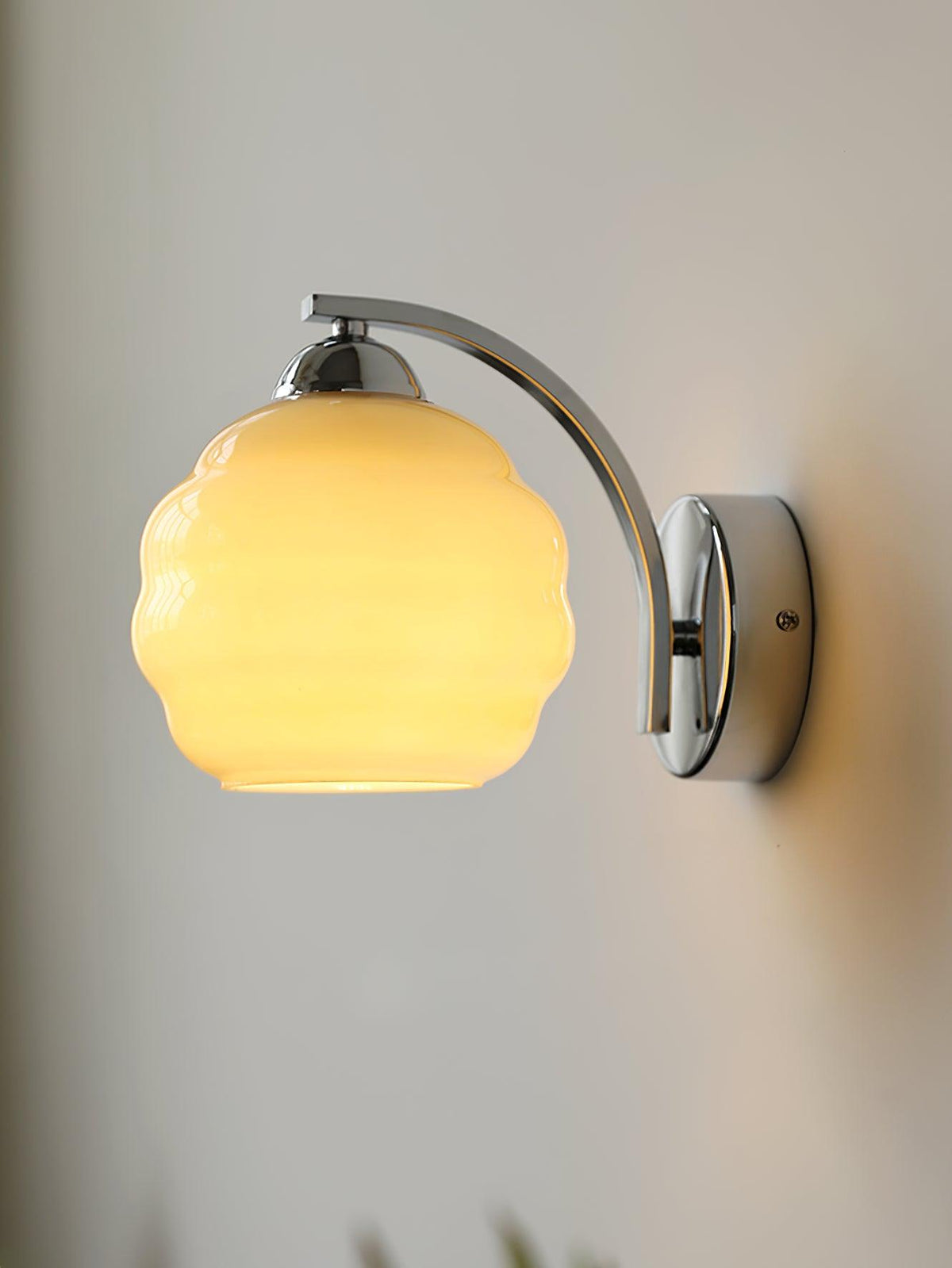 Art Deco Glass Wall Sconce, 6-Inch E26 Vintage Wall Light