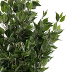 Artificial Ficus Tree 110cm – Indoor Fake Plant with Silver Hammered Metal Planter