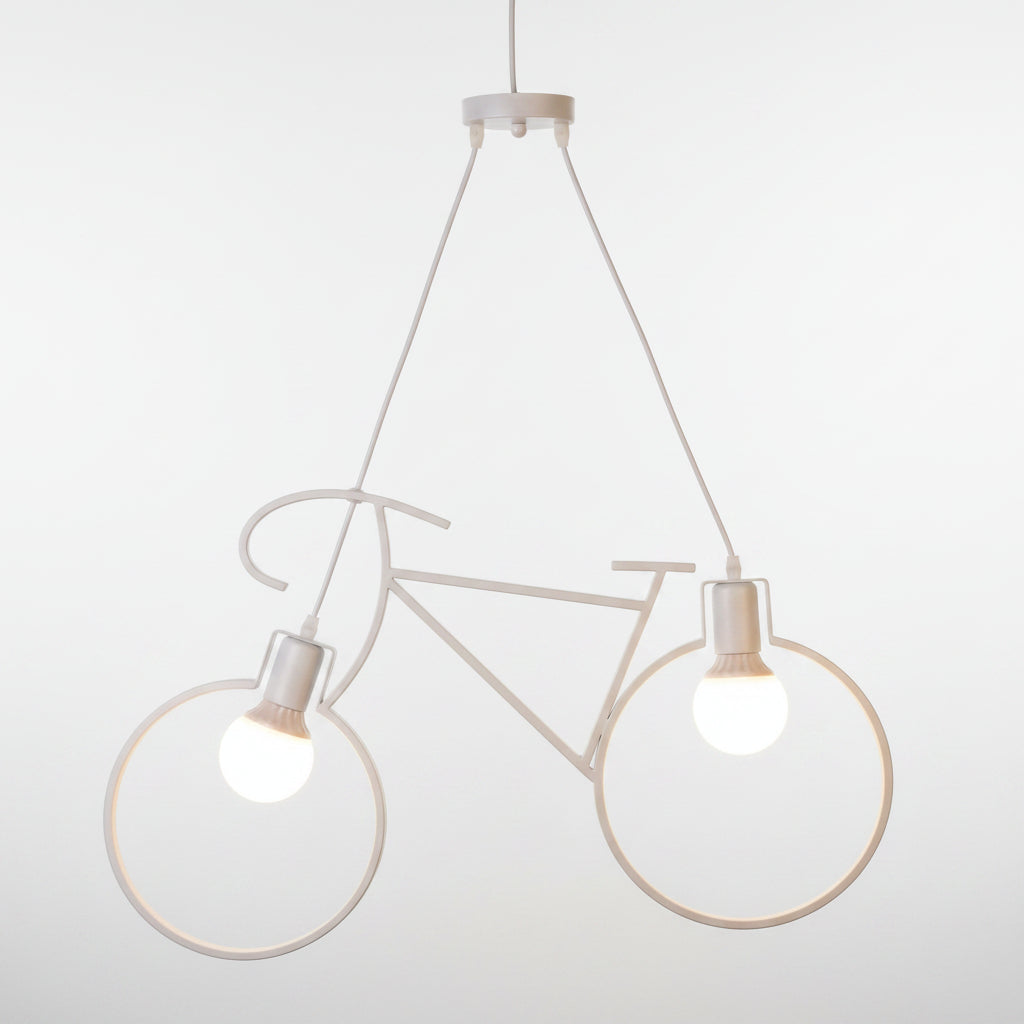 Black Bicycle Pendant Light Fixture - Nordic Style, Metal, 12 inches