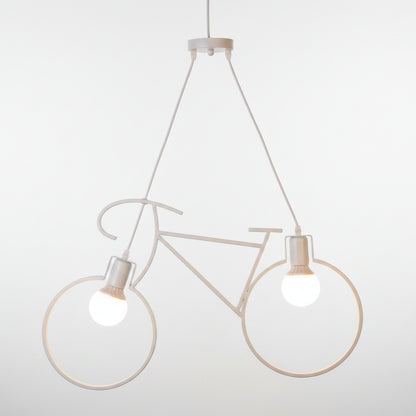 Black Bicycle Pendant Light Fixture - Nordic Style, Metal, 12 inches3