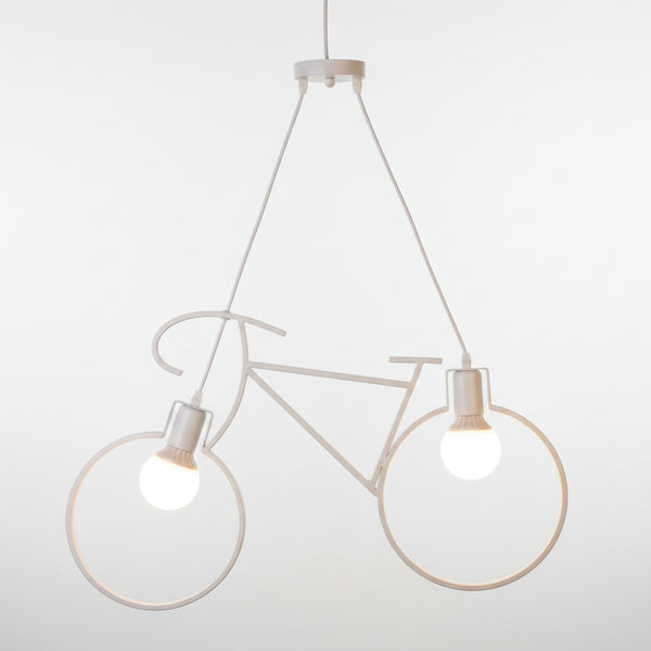 Black Bicycle Pendant Light Fixture - Nordic Style, Metal, 12 inches3