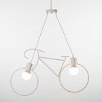 Black Bicycle Pendant Light Fixture - Nordic Style, Metal, 12 inches