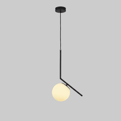 Black Geometric Pendant Light Fixture - Nordic Style, Metal, 12 inches1