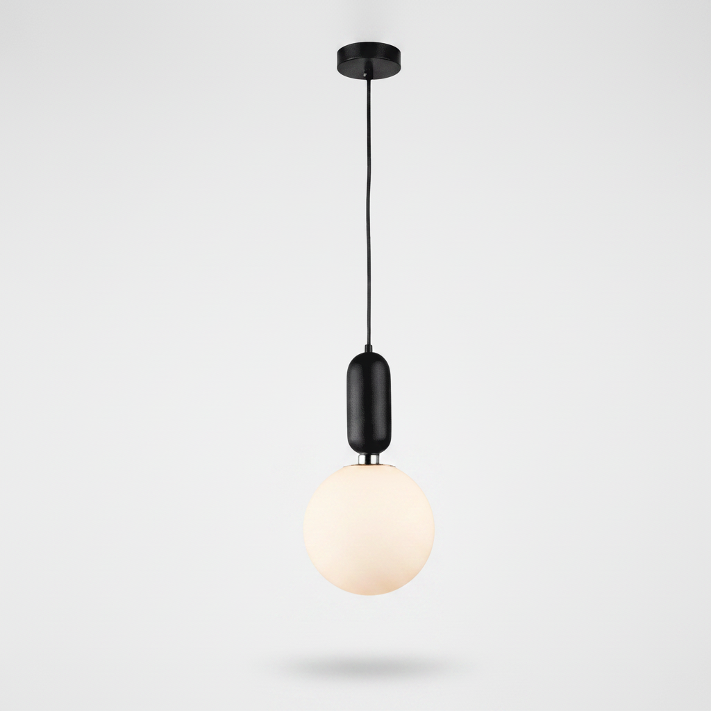 black-globe-pendant-light-fixture-modern-design-metal-12-inches