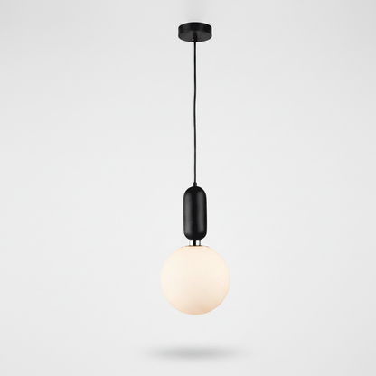 Black Globe Pendant Light Fixture - Modern Design, Metal, 12 inches1