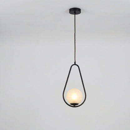Black Metal Teardrop Pendant Light Fixture, Nordic Design, 12 inches1