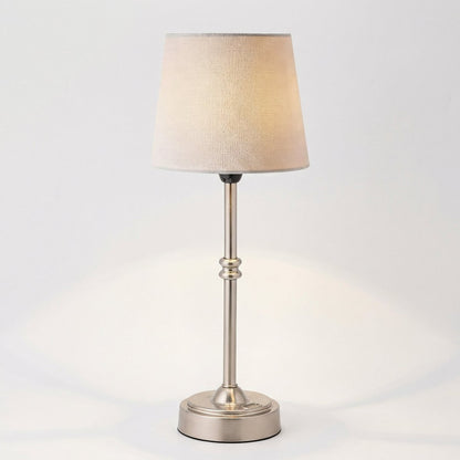Brass Table Lamp with Fabric Shade - 18 Inch Height3