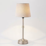 Brass Table Lamp with Fabric Shade - 18 Inch Height