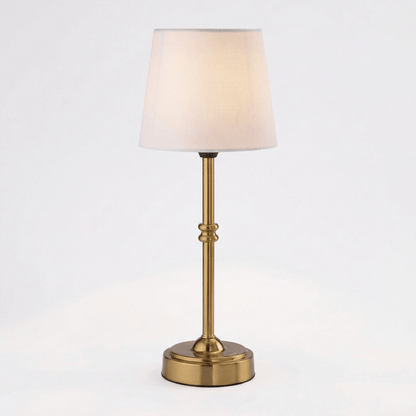 Brass Table Lamp with Fabric Shade - 18 Inch Height1