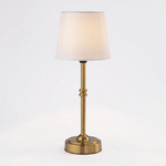 Brass Table Lamp with Fabric Shade - 18 Inch Height