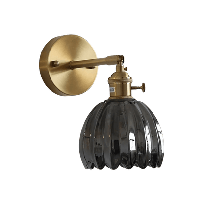 Brass Tulip Glass Wall Sconce Light Fixture - Single Bulb4