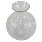 Clear Fern Print Glass Bottle Vase – 26cm, Thick Glass