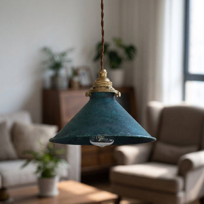 Conical Metal Shade Vintage Pendant Light Fixture, 12-inch Diameter2