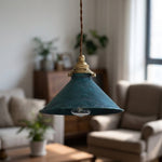 Conical Metal Shade Vintage Pendant Light Fixture, 12-inch Diameter
