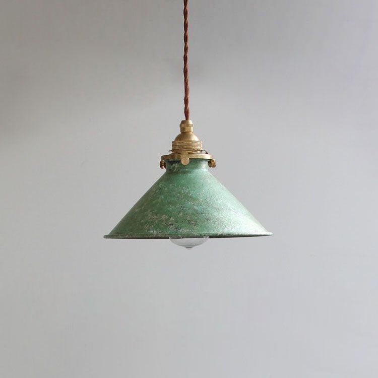 Conical Metal Shade Vintage Pendant Light Fixture, 12-inch Diameter
