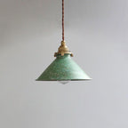 Conical Metal Shade Vintage Pendant Light Fixture, 12-inch Diameter