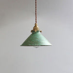 Conical Metal Shade Vintage Pendant Light Fixture, 12-inch Diameter