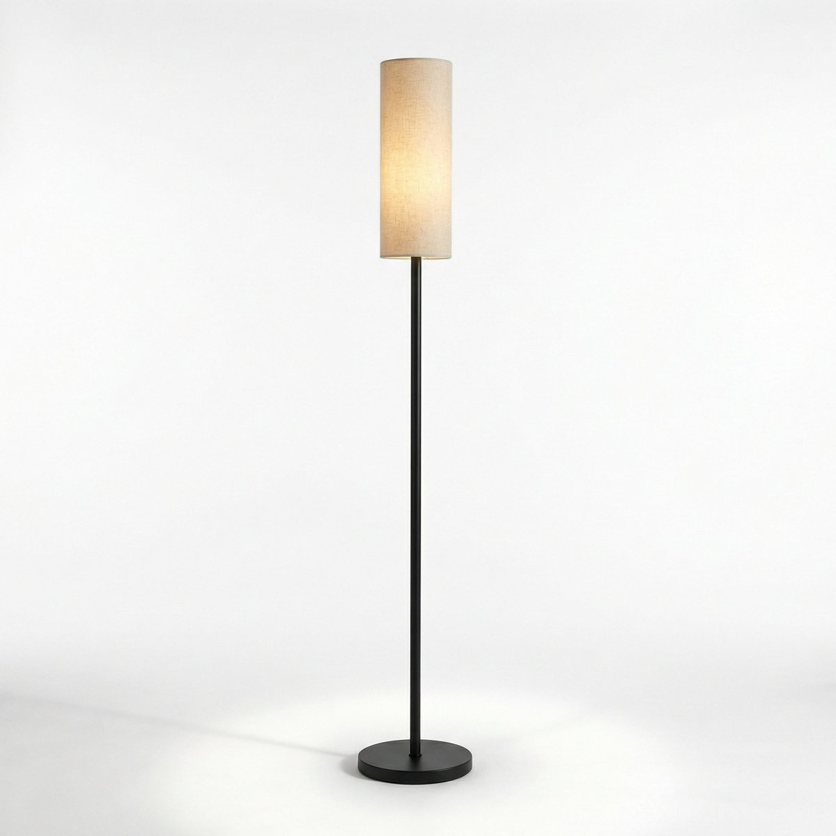Contemporary Floor Lamp with Fabric Shade, Adjustable Height