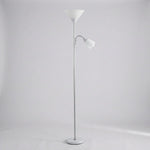 Contemporary Metal Double-Head Floor Lamp with Adjustable Height