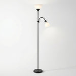 Contemporary Metal Double-Head Floor Lamp with Adjustable Height