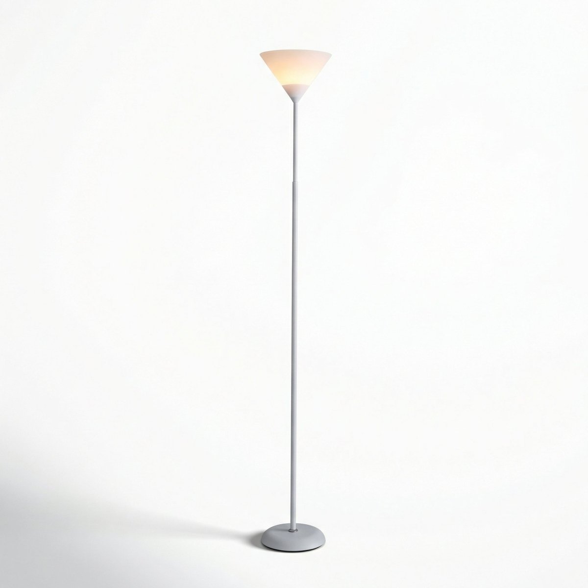 Contemporary Metal Torchiere Floor Lamp with Adjustable Brightness