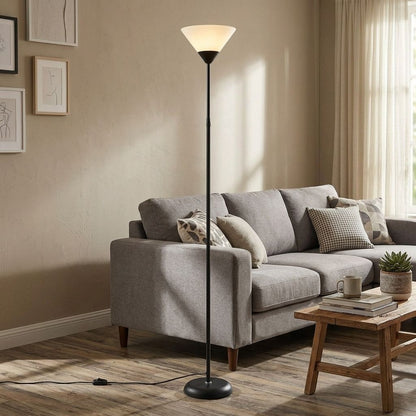 Contemporary Metal Torchiere Floor Lamp with Adjustable Brightness3