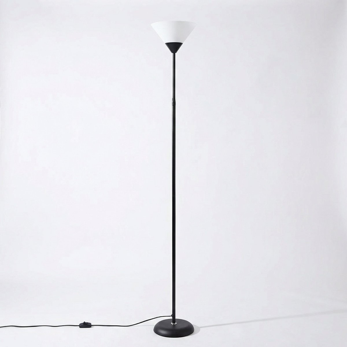 Contemporary Metal Torchiere Floor Lamp with Adjustable Brightness