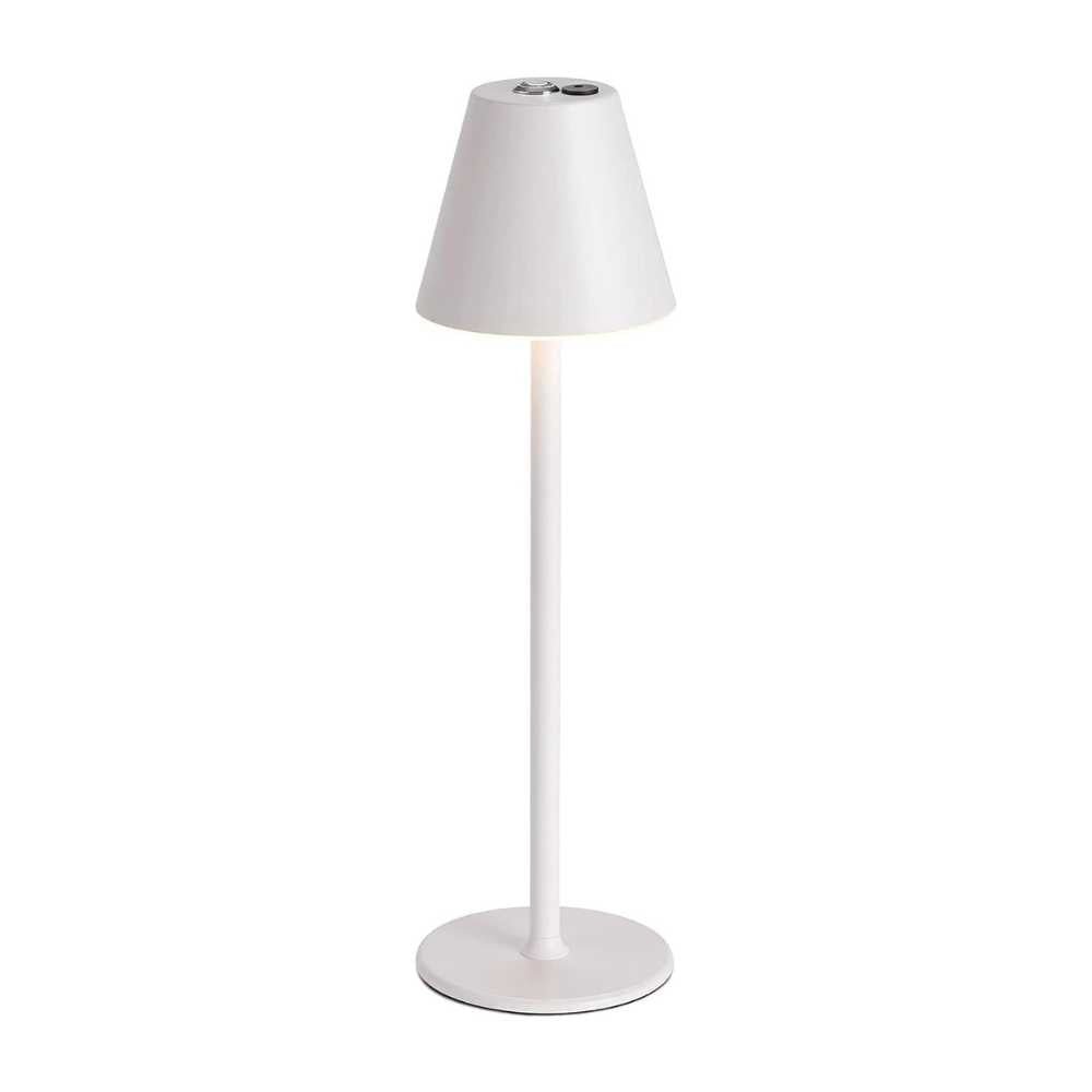 Cordless Cone Table Lamp, Touch Control LED Light in Matte Finish
