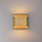 Curved Brass LED Wall Light Fixture - Single Bulb, Modern Design