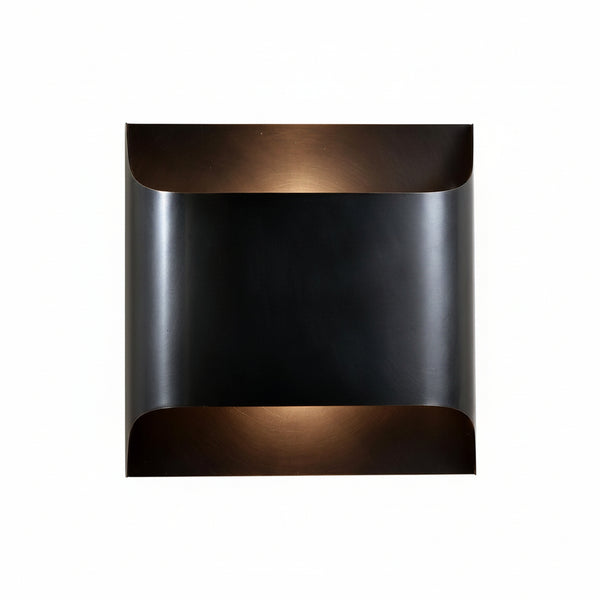 Curved Brass LED Wall Light Fixture - Single Bulb, Modern Design6