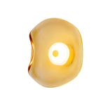 Curved Glass LED Wall Sconce - Japandi Style, 1-Light Fixture