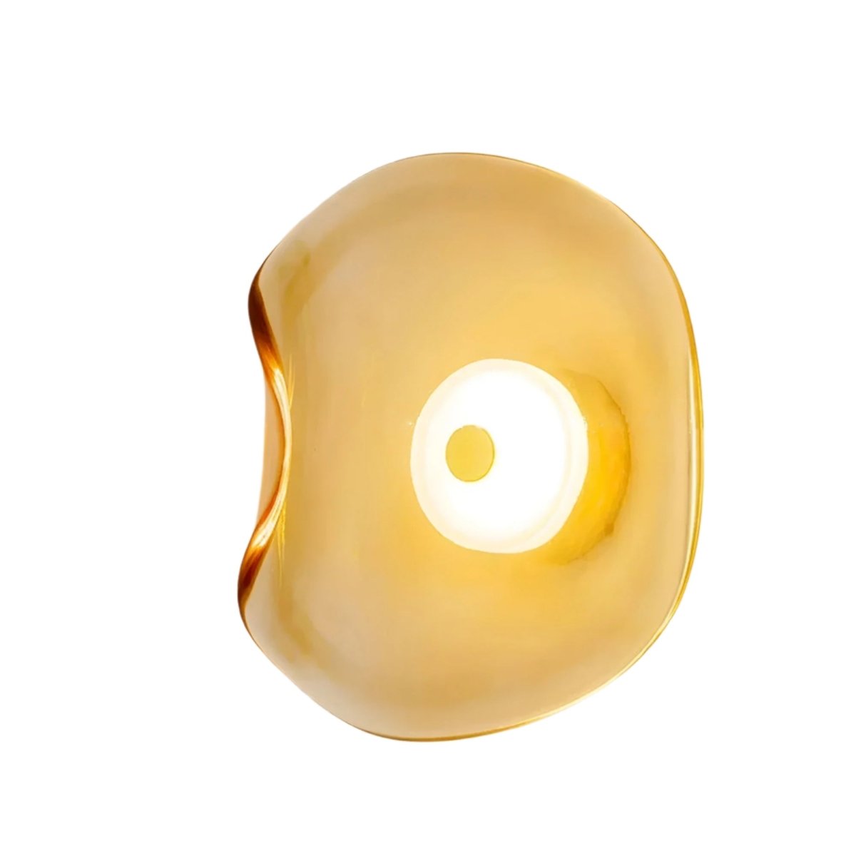 Curved Glass LED Wall Sconce - Japandi Style, 1-Light Fixture