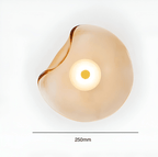 Curved Glass LED Wall Sconce - Japandi Style, 1-Light Fixture